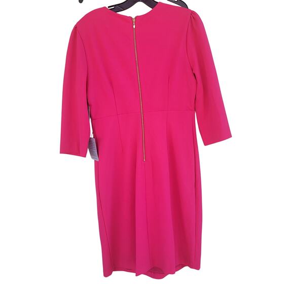 JULIA JORDAN 3/4 SLEEVE CASCADE RUFFLE DRESS SIZE 10 DRAGON FRUIT PINK - Picture 4 of 9